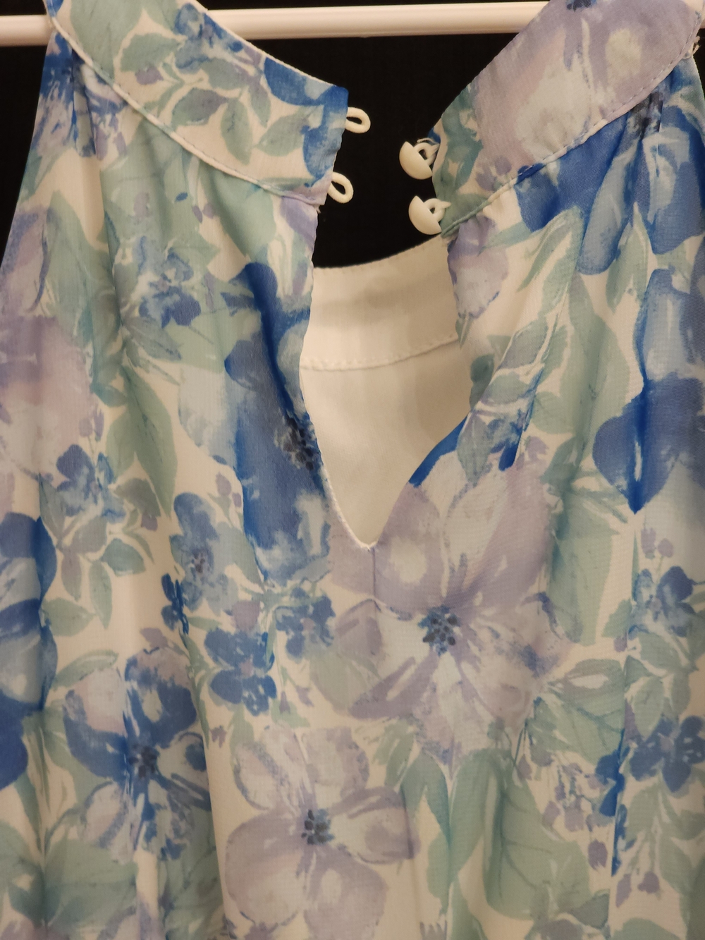 Blue & Aqua Floral Tiered Maxi Dress - Picture 7 of 7